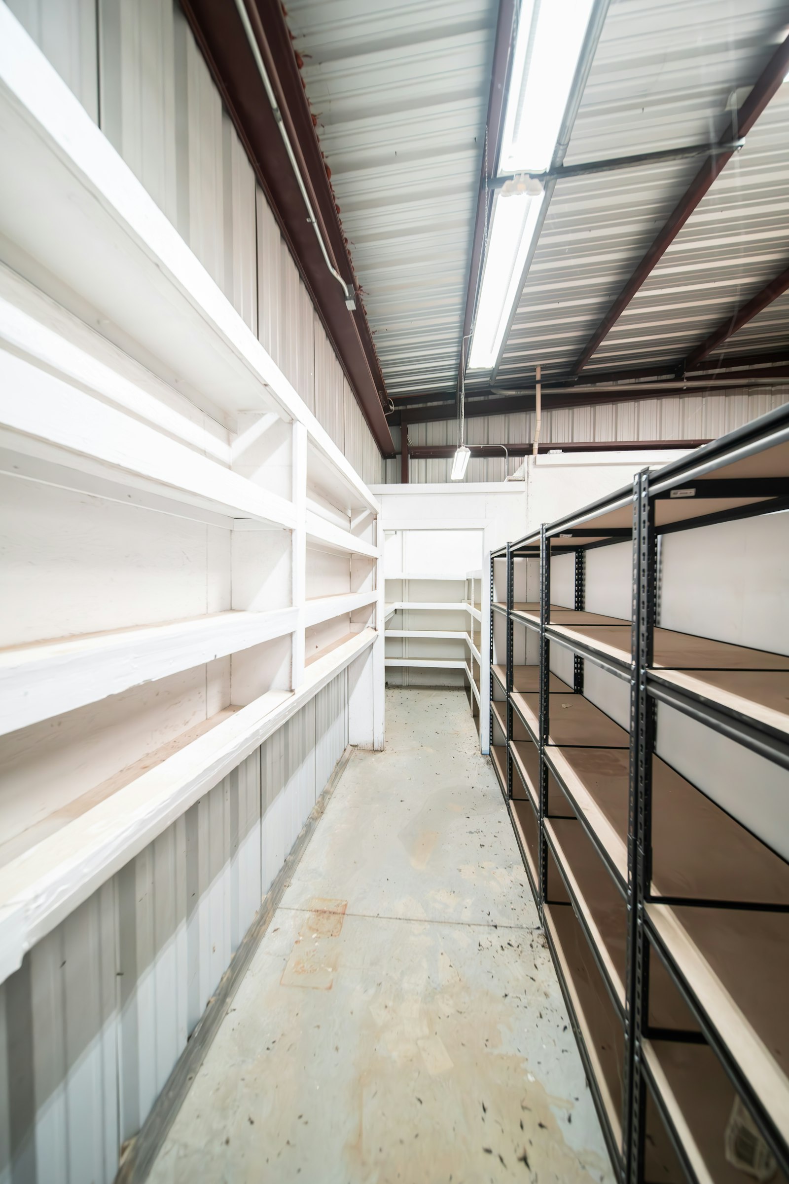 Warehouse racking with security camera coverage